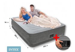 Intex Велюр матрац комфорт квін 64418 ND (2) двоспальний, з вбудованим насосом 220-240V, в коробці