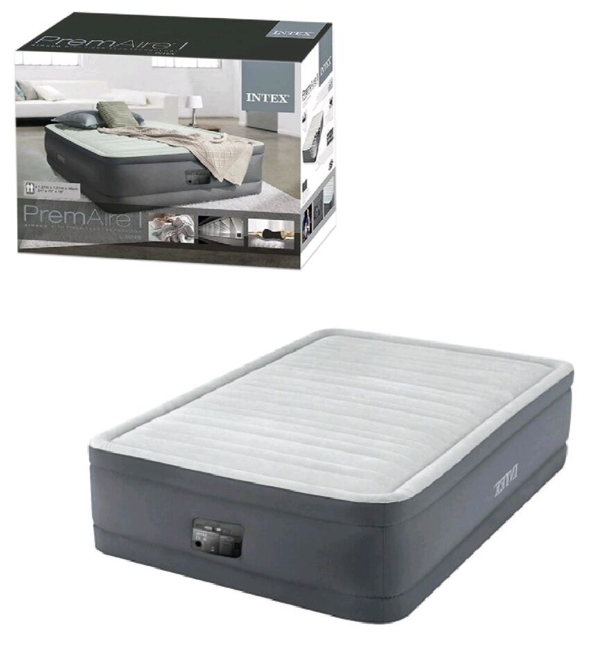 Intex Велюр матрац 64904 ND (2) 137х191х46см, вбудований електронасос, Півторамісний 